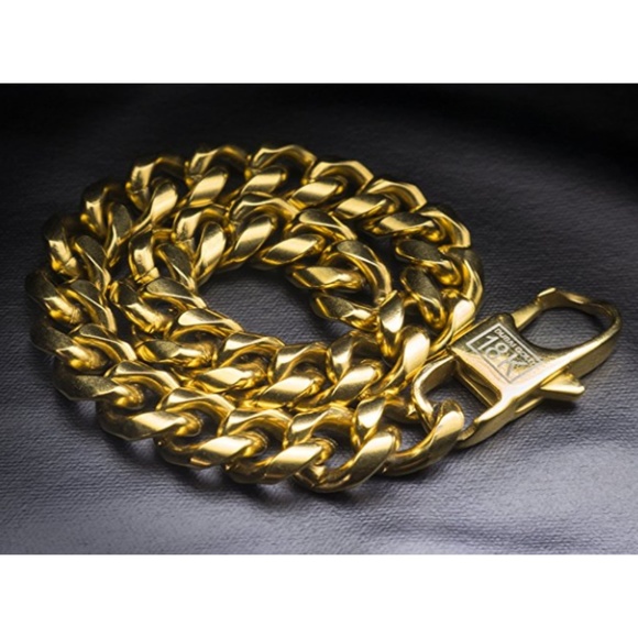 Mens "Marc" Real 18K Gold Plated Cuban Bracelet - Picture 3 of 5